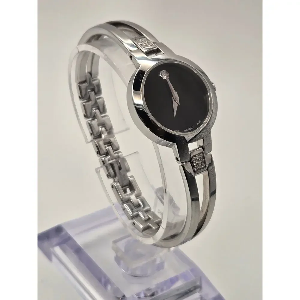 Movado Amorosa Stainless Steel Diamond Quartz Watch Sapphire Minimalist Preppy